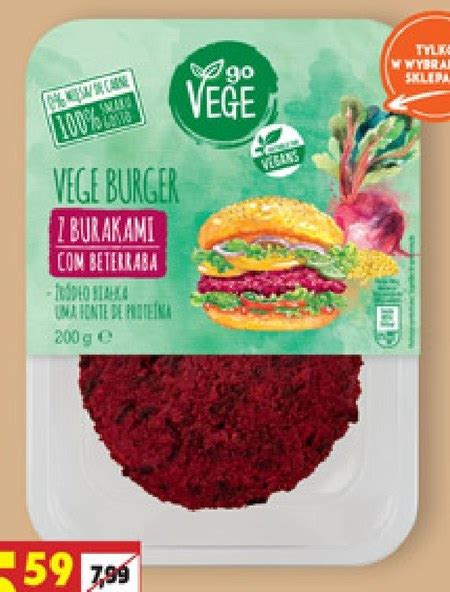 Burger roślinny Go Vege 30 TANIEJ promocja Biedronka Ding pl