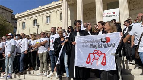 Marseille policiers et magistrats manifestent contre la réforme de la