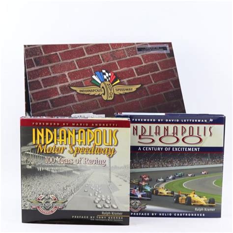 Lot Indianapolis Motor Speedway Indy 500 1940s Press Kits And Three Coffee Table Books In