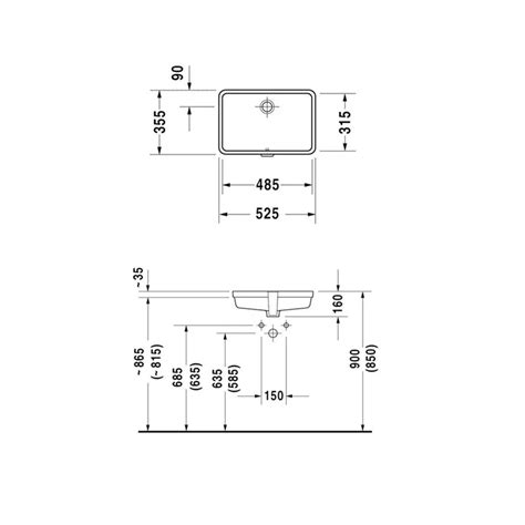 Tvättställ Duravit Vero 033048 485 Mm Vit