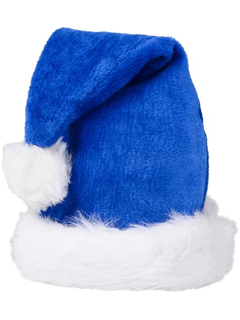 Blue Plush Santa Hat