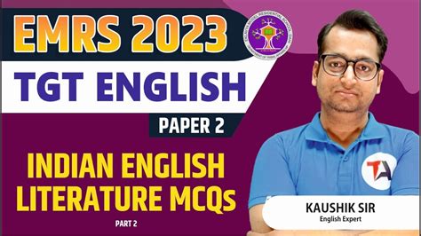 EMRS TGT Indian English Literature MCQs Part 2 EMRS English TGT