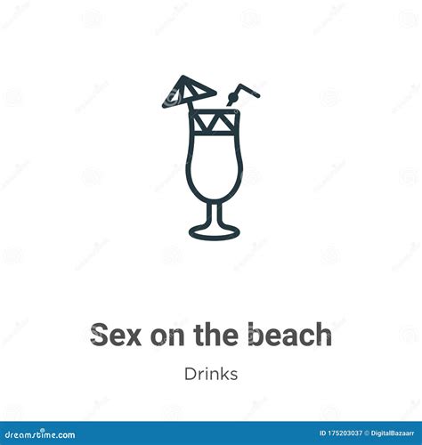 Sex On The Beach Outline Vector Icon Thin Line Black Sex On The Beach Icon Flat Vector Simple