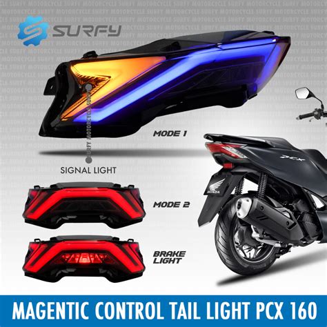 Shark Power Pcx Tail Light Smoke Lens Flowing Led Red Or Blue Color