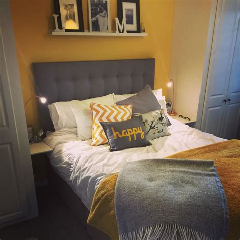 Grey And Mustard Master Bedroom Master Bedroom Bedroom Home Decor