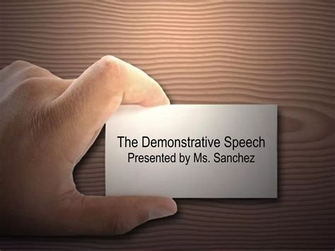 The Demonstrative Speech | PPT