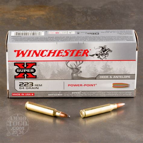 223 Remington Ammo 200 Rounds Of 64 Grain Power Point PP By Winchester