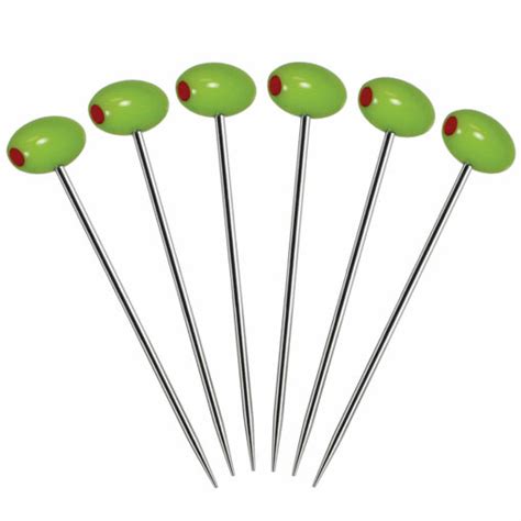 ‘WITH AN OLIVE’ Martini Picks, Set of 6 - Prodyne