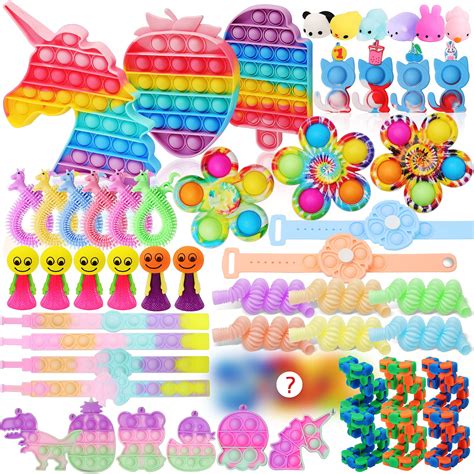 55pcs Fidget Toys Fidget Popits Pack Popper Mini Bulk Toy Set For