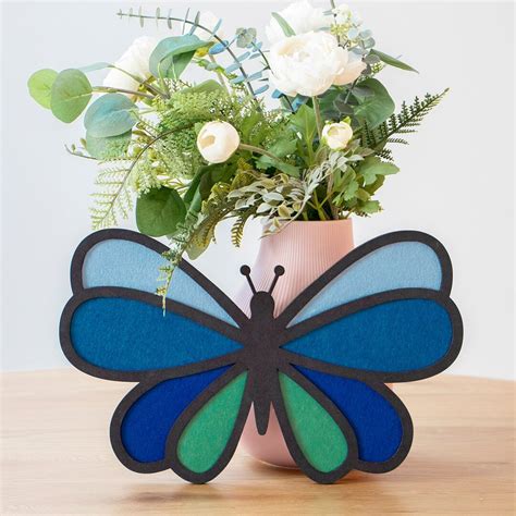 Blue Butterfly Wall Art, Nature Wall Art, Flower Home Decor ...