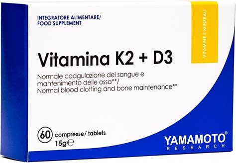 YAMAMOTO RESEARCH Vitamina K2 E D3 60 Compresse Integratore Alimentare