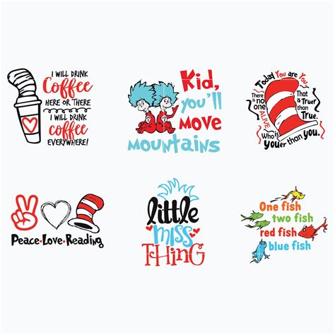 Dr Seuss Bundle Svg Dr Seuss Svg Dr Seuss Quotes Svg Png Dxf Eps