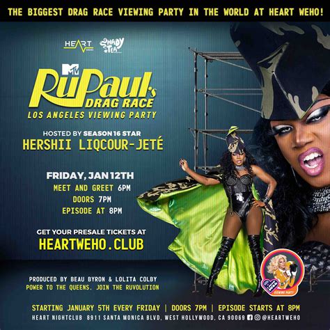 Buy Tickets To HERSHII LIQCOUR JETE Rupaul S Drag Race Viewing