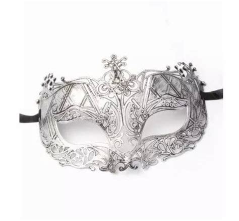 Silver Masquerade Cosplay Silver Mask Halloween Fancy Dress Burlesque ...