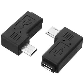 Cy Pcs Degree Left Right Angled Micro Usb Pin Male To Female