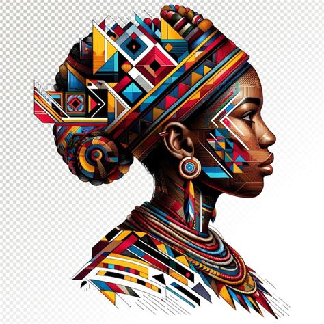 Premium PSD African American Woman Illustration Vivid Heritage