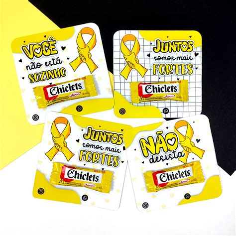 Cartões para bala setembro amarelo Tag para bala ou chiclete mimo