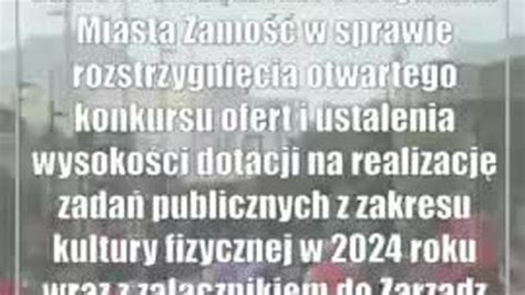 Zamo Zarz Dzenie Prezydenta Miasta Zamo W Sprawie Rozstrzygni Cia