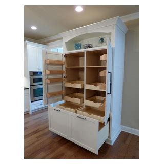 Custom Built In Pantry With Rollout Shelves American Craftsman