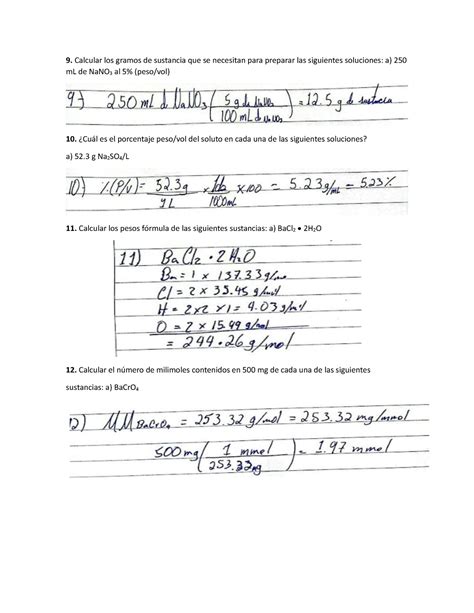 Tarea de Qm Analítica Calcular los gramos de sustancia que se