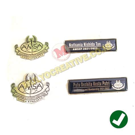 Lencana Asian Medical Students Associations Pin Nametag Atribut Amsa