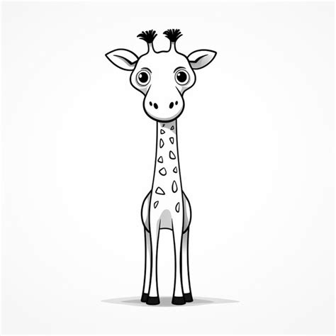 Premium Photo | Cartoon giraffe with a long neck and a long neck ...