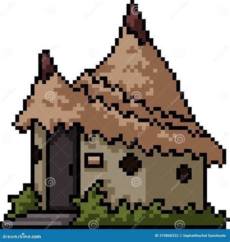 Pixel Art Of Fantasy Clay House Stock Vector Illustration Of Doodle