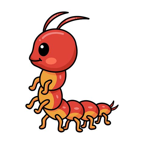 Cute Little Centipede Cartoon Character 12851554 Vector Art At Vecteezy