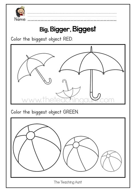 Free Big And Little Worksheets