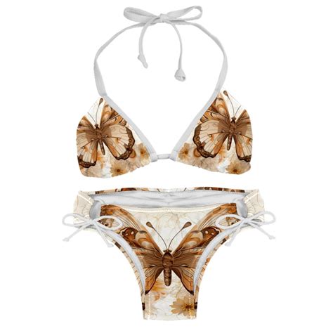 Butterfly Fission Diagram Detachable Sponge Adjustable Strap Bikini Set