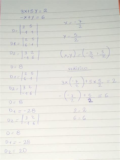 Me Ayudan Con Este Ejercicio Aplicando Ley De Cramer O Determinantes