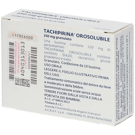 TACHIPIRINA Orosolubile 250 Mg 10 Pz Redcare