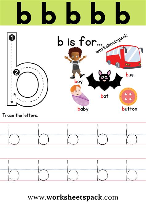 Free Letter B Printable Worksheets - worksheetspack