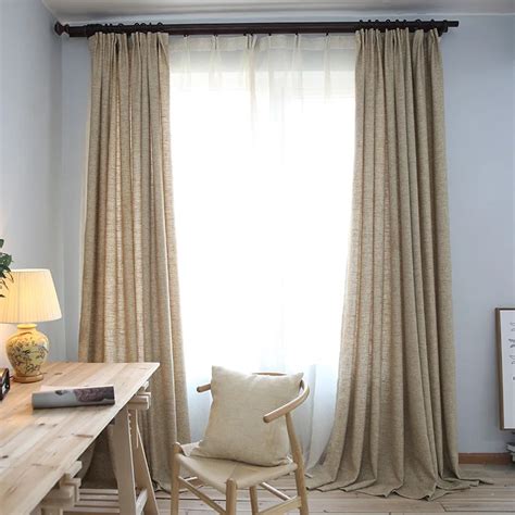 Linen curtain fabric solid color linen custom bedroom living room ...