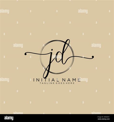 JD Initial Handwriting Logo With Circle Stock Vector Image Art Alamy