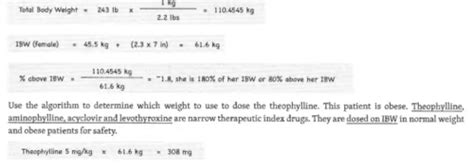 Body Weight Drug Dosing Application Flashcards Quizlet