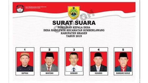 Contoh Surat Suara Pilkades Calon Koleksi Gambar