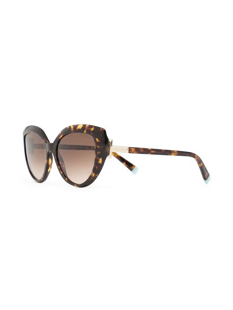 Tiffany And Co Eyewear Cat Eye Frame Tortoiseshell Sunglasses Farfetch