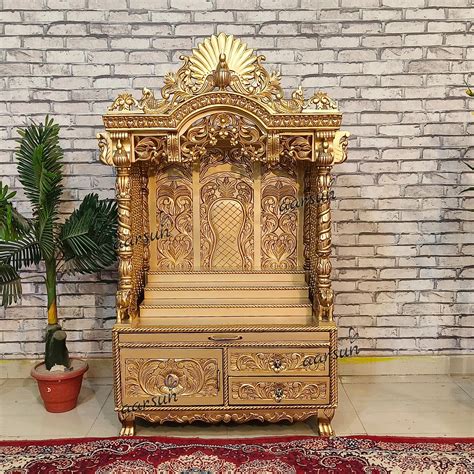 wooden temple for home simple 8