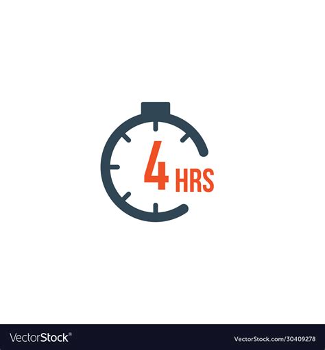 4 Hours Round Timer Or Countdown Icon Royalty Free Vector