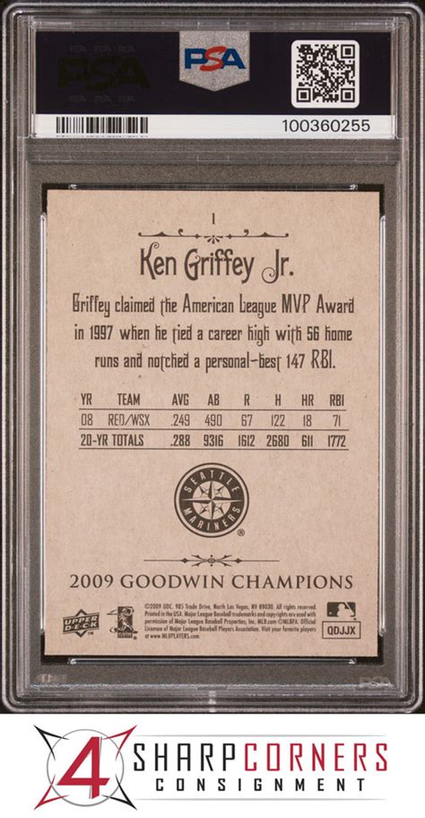 Goodwin Champions Night Ken Griffey Jr Hof Pop Psa