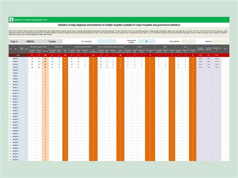 Excel Of Statistics Of Daily Diagnosis And Treatmentxlsx Wps Free Templates