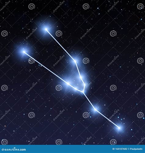 Taurus Constellation Map In Starry Sky Stock Illustration