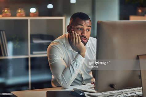 Staring At The Screen But Nothings Going In High Res Stock Photo