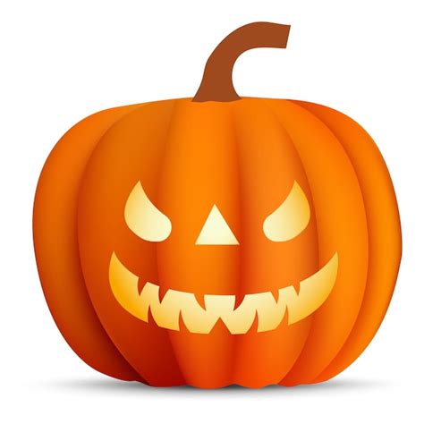 Premium Vector Halloween Scary Pumpkin White Background Vector