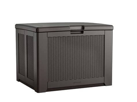 Rubbermaid Medium Resin Outdoor Storage Deck Box, 74 Gal., Brown ...