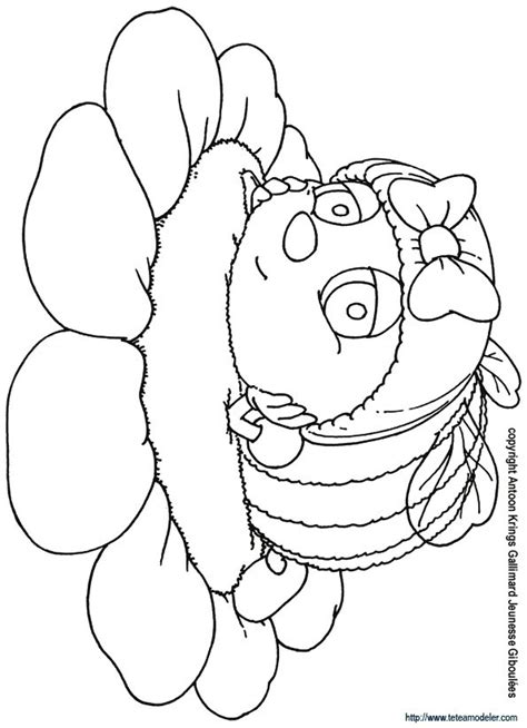 Coloriage de Mireille l Abeille butine Tête à modeler