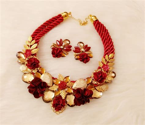 I Made A Maroon And Gold Jewelry Set Rsomethingimade