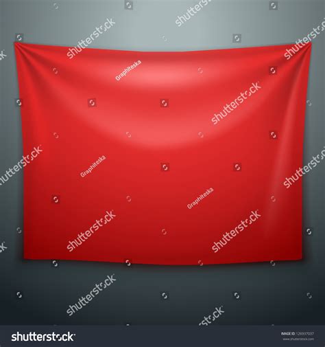 Red Textile Banner With Folds Stock Vector 126937037 Shutterstock