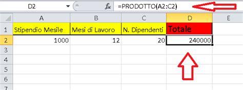 Moltiplicazione su Excel - Foglio Excel